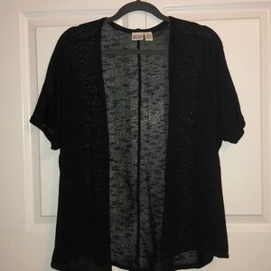 Short sleeved mesh black cardigan